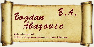 Bogdan Abazović vizit kartica